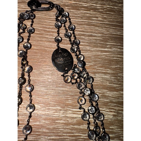 Henri Bendel Crystal Beaded Necklace Layered Strand Long Fashion‎ Jewelry - Picture 4 of 10